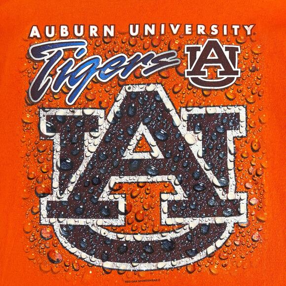Y2K Auburn University water drop wet look graphic tshirt 2000s vintage - Picture 4 of 7